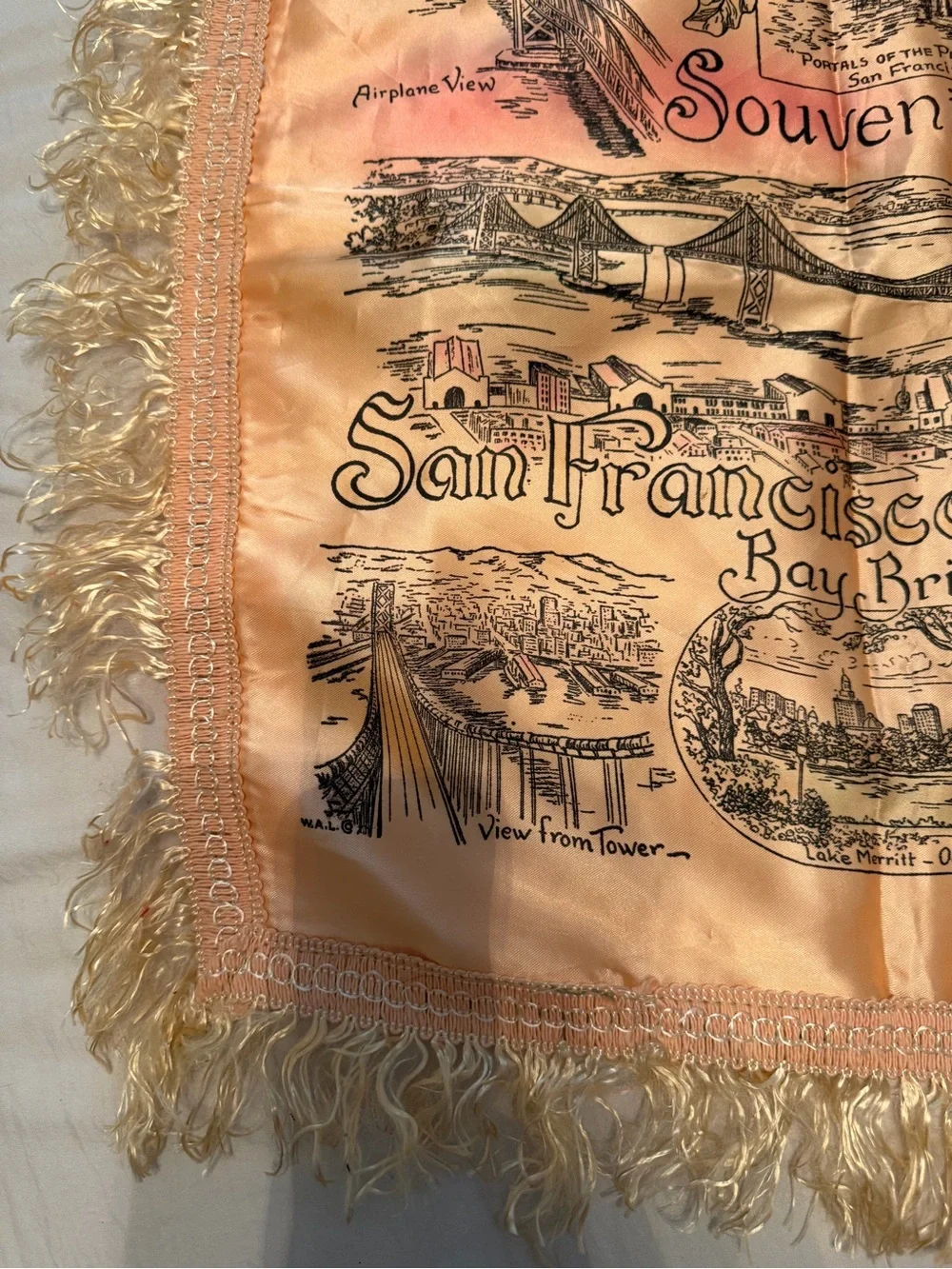 San Francisco - Oakland Souvenir Decorative Silk Pillow Cover